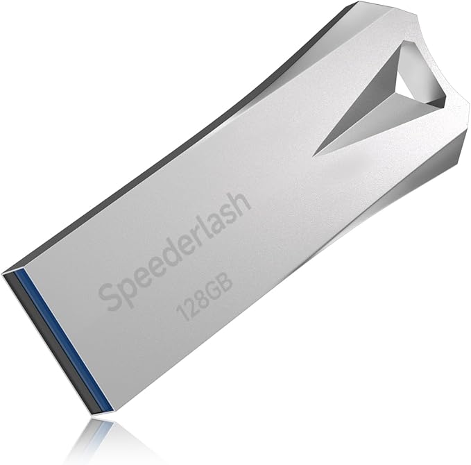 128GB USB 3.0 Flash Drive,Speederlash High Speed Thumb Drive,190MB/s Read Speed,Durable Metal Casing,Storage Expansion for Photos,Videos,Car Audio,Portable Memory Stick,Silver