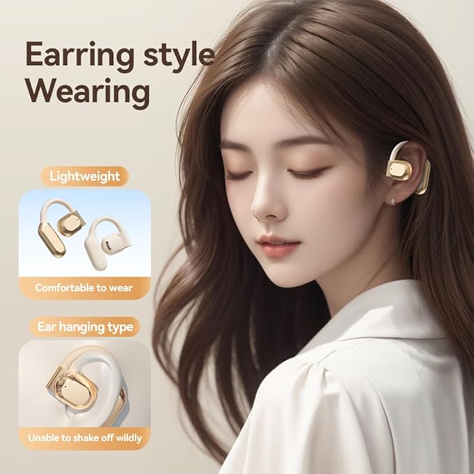 Open Ear Earbuds Bluetooth Over Ear buds 58Hrs Playtime Wireless Headphones with Earhooks Waterproof Touch Control Air Conduction Sport Headsets Bluetooth 5.3 Earphones for Workout Running Black