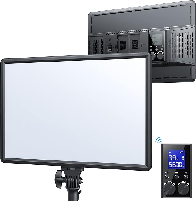 RALENO 45W LED Video Light Panel, 18" Soft Studio Lights with 2.4G Magnetic Remote,CRI 97+ 3200K-5600K Ultra Thin Photography Key Lighting for for Game/YouTube/Zoom/Photography/Studio