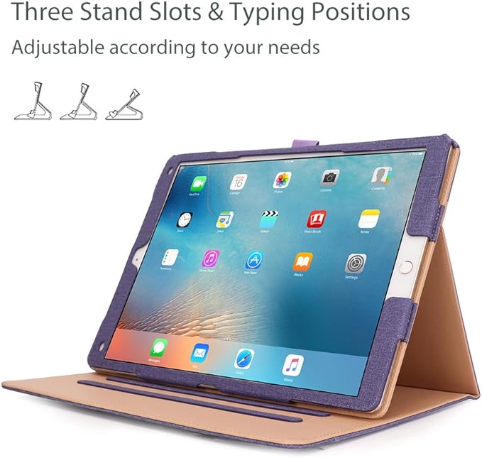 ProCase for iPad Pro 12.9 2017/2015 Case (1st & 2nd Generation), Stand Folio Case Cover for iPad Pro 12.9 Inch (Old Model 2017/2015), with Multiple Viewing Angles, Pencil Holder -Purple