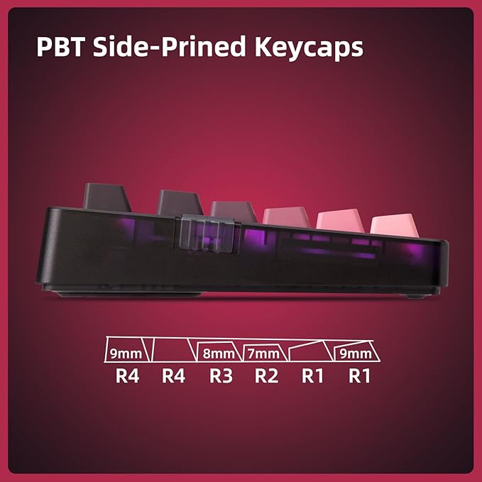 ZORNHER ZH980 Mechanical Keyboard Wireless,95% Pink Creamy Keyboard with Number Pad,Gaming Keyboard with Number Pad,Lighted Up PBT Keycaps,Loud Keyboard Clicky Blue Switches,Full Size