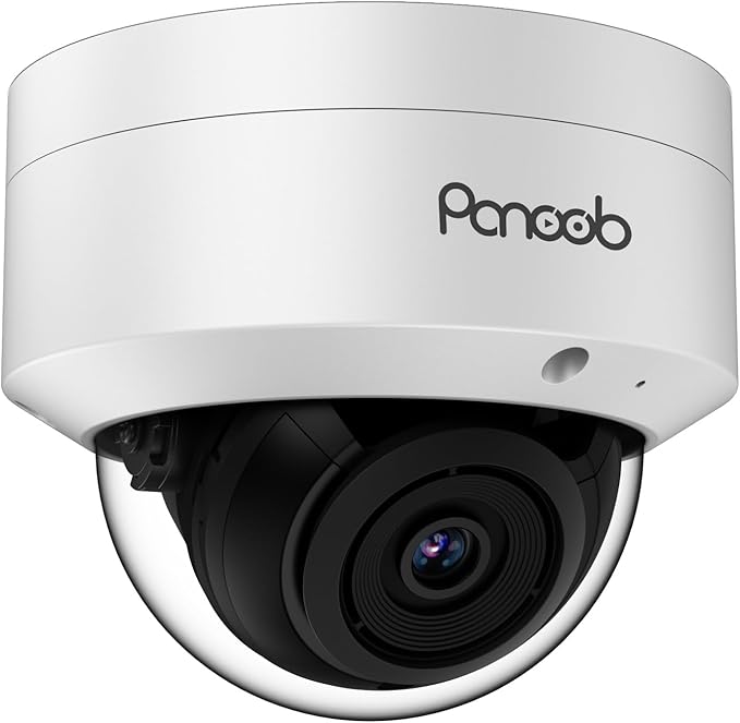 5MP PoE Camera with Mic, H.265 Outdoor Vandal Dome Security PoE IP Camera, AI Human Detection, 100ft IR Night Vision, 2.8mm Lens IP66 IK10 Resistance, 110° Wide Angle, PD54BA1-5M (Not PTZ)