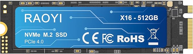 RAOYI 512GB NVMe Internal Solid State Drive M.2 2280 PCIe Gen4x4 SSD, Up to 5000MB/s, Configure SLC Cache, Storage and Memory Expansion for PS5 Laptop Desktop
