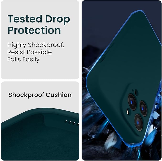 FireNova Designed for iPhone 13 Pro Max Case, Silicone [Camera Protection] Phone Case, Soft Anti-Scratch Microfiber Lining Inside, 6.7 inch, Teal