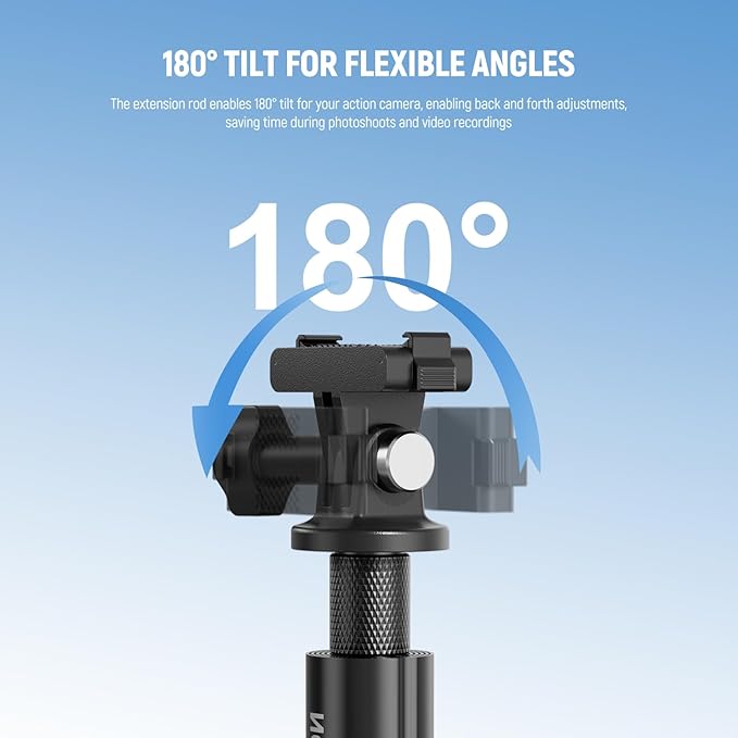 NEEWER Extension Rod Kit Compatible with DJI OSMO Action 5 Pro 4 3 GoPro Insta360 AKASO, 60.5" Invisible Selfie Stick, Action Camera Adapter & Magnetic Quick Release Mount for Video Recording, GP-84