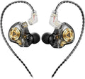 Piluyaa Wired Gaming Headphones IEM Earphones with 1DD，QKZ ENZO in Ear Monitor, HiFi Detachable Cable Earbuds, Bass Sound with New 11mm Dynamic Driver for Video Music Gaming (Black)