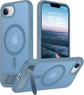 Magnetic Compatible with iPhone 16E Case, [Built-in Invisible Kickstand][Compatible with MagSafe][Military Grade Shockproof] Slim Translucent Matte Case for iPhone 16E 6.1" 2025