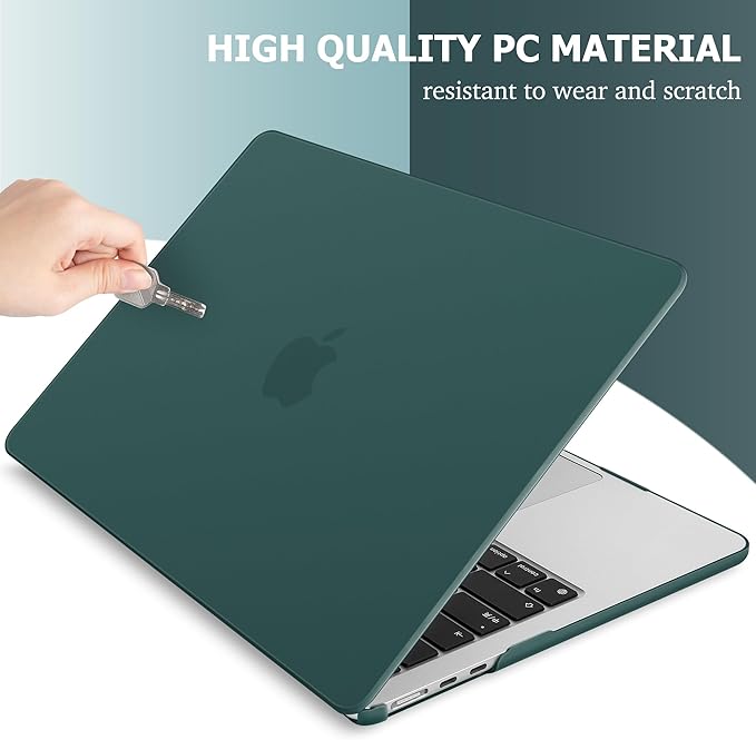May Chen Case for MacBook Air 13/13.6-inch (M5/M4/M3/M2, 2022-2026 Models A3449 A3240 A3113 A2681), Lightweight | Closes Seamlessly | Ideal for Work Hard Shell Case, Dark Cyan