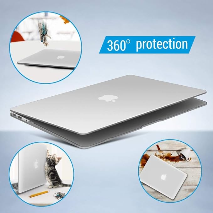 IBENZER Compatible with MacBook Air 11 Inch Case Model A1370 A1465, Soft Touch Plastic Hard Shell Case Bundle with Keyboard Cover for Mac Air 11, Clear, A11CL+1