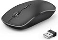 JOYACCESS Wireless Mouse for Laptop, J 2.4G Slim Portable Wireless Silent Mouse, 5 Adjustable DPI, Computer Mouse Wireless with USB Receiver for Desktop,PC,Notebook,MacBook,Chromebook (Black)