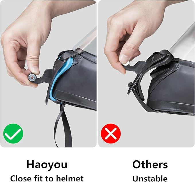 Haoyou Helmet Chin Mount Strap Compatible with Gopro Hero 13 12 11 10 9 8 7 and DJI Osmo Action Camera，Motorcycle Helmet Extension Attachment Mounting Accessories (Blue)