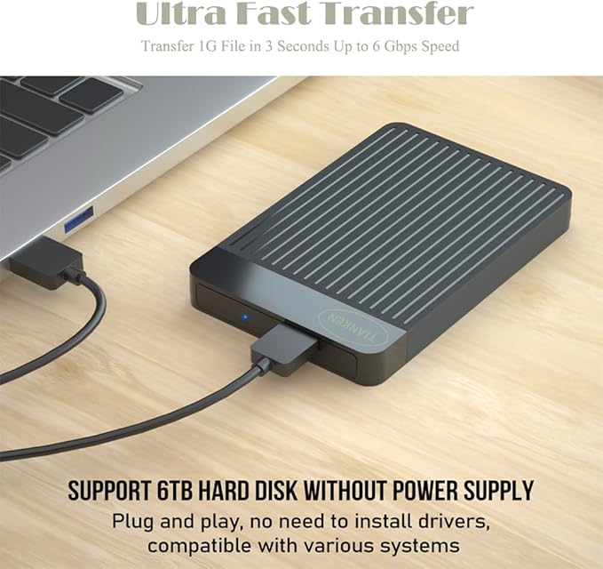 1TB Ultra Slim Portable External Hard Disk Drive 2.5'' USB 3.0 HDD Storage for Mac, PC, Laptop, PS4, Xbox one
