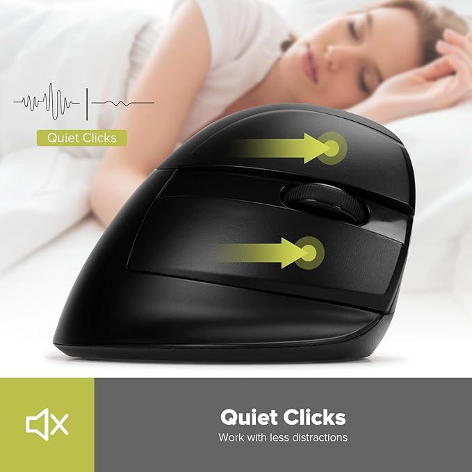 DELUX Wireless Ergonomic Mouse, Vertical Mouse for Small Hand, Silent Click Ergonomic Mouse, Up to 4000 DPI, 6 Buttons, BT 5.0/2.4G Dual Mode, for Carpal Tunnel, for Laptop/PC (M618MINI DB-Black)