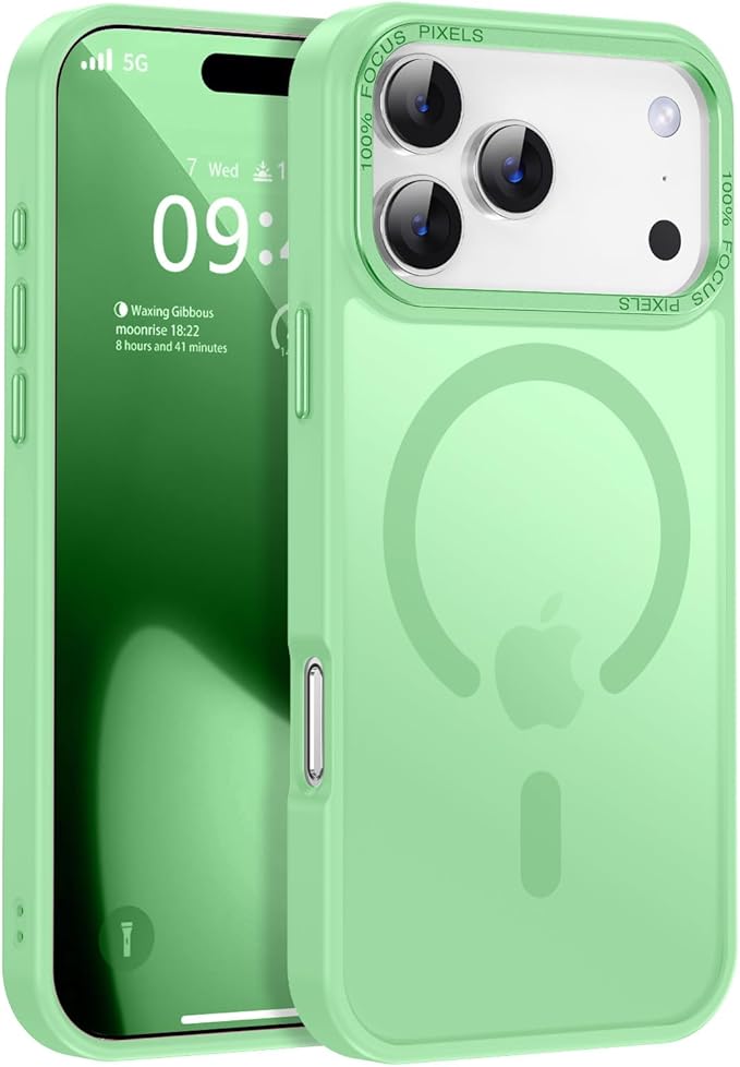 Newfuture Magnetic for iPhone 17 Pro Max Case [Compatible with Magsafe] [Military Grade Drop Protection] Translucent Matte Anti-Scratch Shockproof Protective Phone Cover 6.9 Inch, Matcha Green