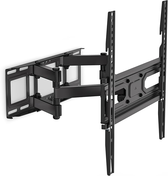 WALI Full Motion TV Wall Mount for 32–70 Inch TVs – Dual Articulating Mount with Swivel, Tilt & Extension | VESA up to 400x400mm | Fits 12/16" Wood Studs | Holds Up to 88 lbs