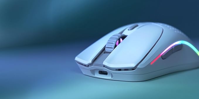 Glorious Gaming Model O 2 Wireless Gaming Mouse - Hybrid 2.4GHz & Bluetooth Wireless, 68g Superlight, Long Battery Life, 26k BAMF 2.0 Sensor, RGB, Ambidextrous, 6 Buttons, PTFE Feet - White
