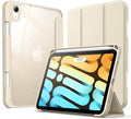 JETech Case for iPad mini (A17 Pro, 2024 Model, 7th Generation) / mini 6 (2021 Model, 6th Generation) with Pencil Holder, Clear Back Shell Slim Stand Tablet Cover, Auto Wake/Sleep (Starlight)