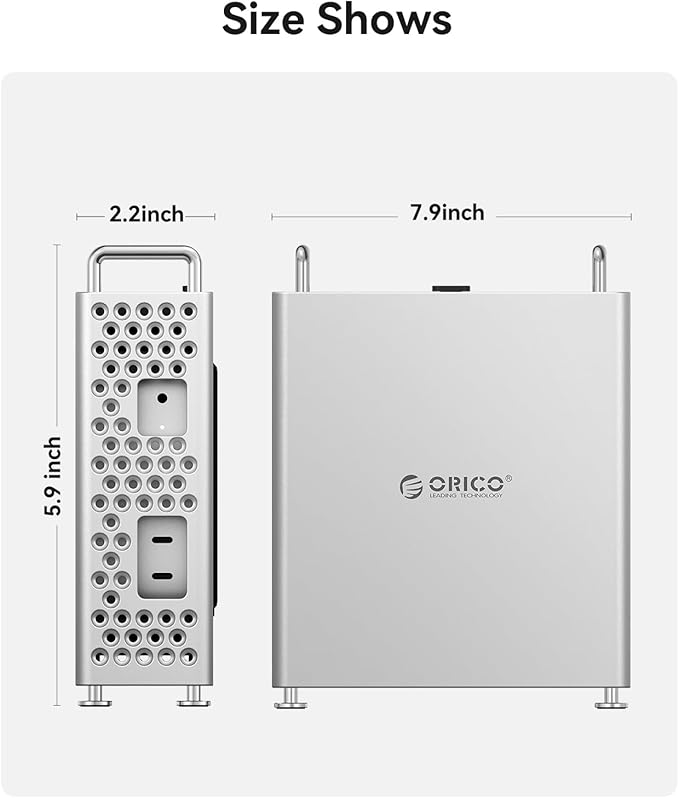 ORICO MiniPro Aluminum Stand for Mac mini M4/M4 Pro, Vertical Mount Holder Case, Durable Mini PC Accessories for Mac mini M4 (MS10)