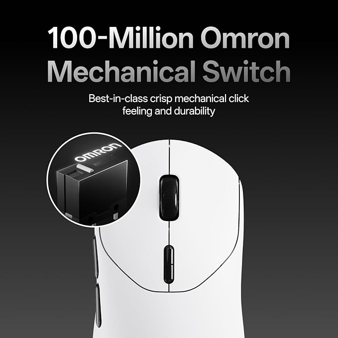 Rapoo VT2 Wireless Gaming Mouse, True 8K Wireless Polling Rate, 53g Lightweight, Up to 750 Hr Battery, Nordic nRF54L15 MCU, 100-Million Mechanical Switch, 10 Programmable Buttons, Macro Enabled