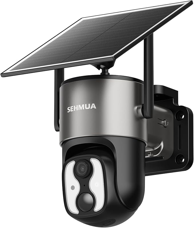 SEHMUA 4G LTE Cellular Solar Security Camera Wireless Outdoor, 2K No WiFi Security Cam, Color Night Vision, Easy to Install with One-Press Quick Release Latch, PIR Alarm, IP65 Weatherproof