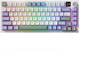 FKZ K75 Mechanical Keyboard with Knob Screen,75% Hot Swap Tri-Mode Bluetooth 5.0/2.4G Wireless/Type-C Wired RGB Gaming Keyboard PCB Gasket Mount Custom Creamy Purple&White Keyboard