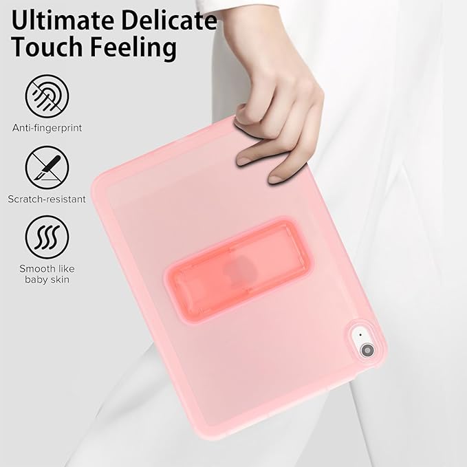 Slim Case for iPad (A16) 11th Generation 11 Inch 2025 / iPad 10th Generation 10.9 Inch 2022, Built-in Kickstand Non-Slip Shockproof Rugged Protective for iPad 11th 10th Gen, Pink