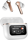 Active Noise Cancelling Touch Screen Earbuds with Screen Touchscreen TWS Bluetooth Earbuds Active Noise Canceling Blue Tooth Ear Buds for iPhone ANC Transparency Mode