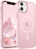 SUPFINE Magnetic for iPhone 12 Case/iPhone 12 Pro Case (Compatible with MagSafe)(Military Grade Drop Protection) Translucent Matte Shockproof Phone Cover,Light Pink