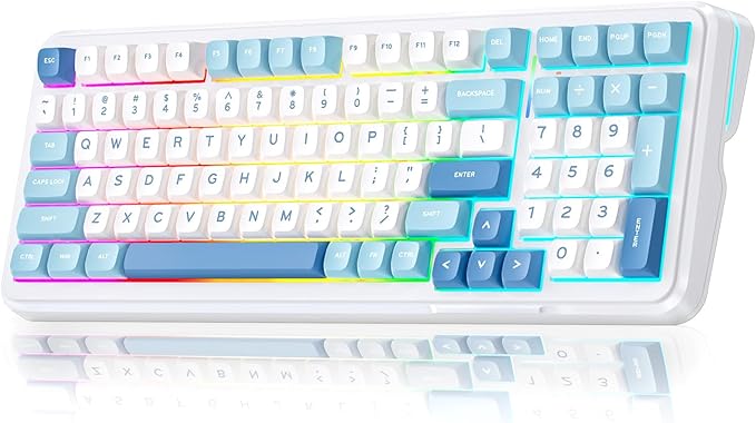 MCHOSE K99 98% Wireless Mechanical Keyboard, Tri-Mode Connection, Compact Gaming Keyboard with Six-Layer Padding Gasket, RGB Backlit,Hot Swappable Custom Keyboard for Mac/PC