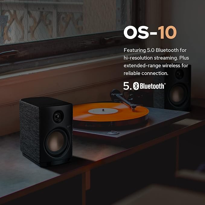 HiVi-Swans OS-10 HiFi Stereo Speakers, Bluetooth 5.0 Active Computer Bookshelf Speakers - 4'' Dynamic Woofer, Powered Desk Speakers 62w RMS with Touch Control for PC/Phone/TV - Black