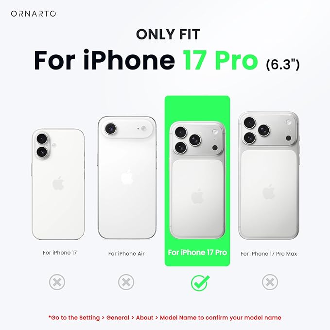 ORNARTO Vortuxe for iPhone 17 Pro Case 6.3" | 2X MIL-STD Protection | Camera Control Button | Compatible with MagSafe | Sleek Aesthetic Liquid Silicone Phone Cover | Pine Green