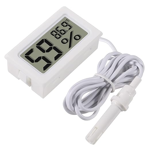 2-Pack Mini Digital Hygrometer Thermometer Gauge with Probe LCD Display Temperature Fahrenheit Humidity Meter for Incubator, Reptile Plant Terrarium, Humidor, Guitar Case, Greenhouse