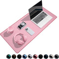 Reniteco Waterproof Large Gaming Mouse Pad with Durable Stitched Edges, Non-Slip Rubber Base, Grainy Jacquard Mouse Mat Desk Pad for Home Office Gaming, 27.6"x11.8"x0.12", Pink