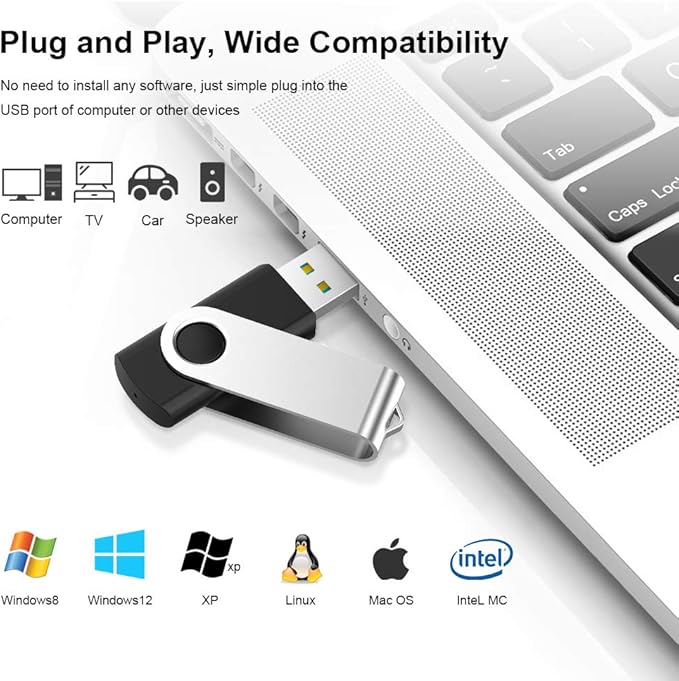 USB 3.0 Flash Drive, 64 GB Flash Drive 3.0 64GB Thumb Drive KEXIN 5 Pack USB Jump Drive Memory Stick Zip Drive, 5 Colors (Black, Blue, Green, White, Red)