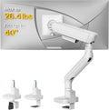 monTEK Single Monitor Arm, Mechanical Spring Monitor Arm for 17-40" Ultrawide Screens, Adjustable Monitor Desk Mount Holds up to 26.4 lbs with C Clamp/Grommet Desk Mount, VESA 75/100mm