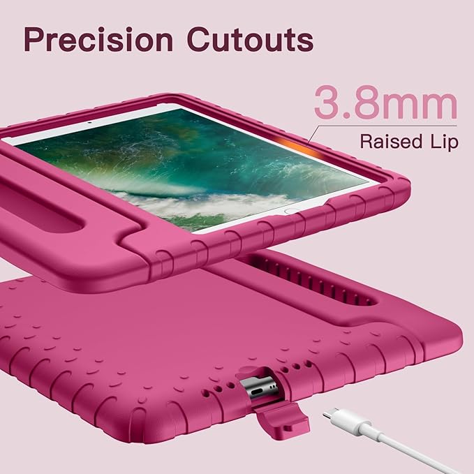 JETech Kids Case for iPad 9.7 Inch (6th/5th Generation, 2018/2017), iPad Air 2/1 9.7 (2nd/1st Gen, 2014/2013) and iPad Pro 9.7 2016, Shockproof Lightweight Tablet Cover with Handle Stand (Plum)