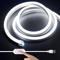 6.56FT White Neon Light Strip, 5V USB White Led Strip Lights with Touch Controller, Flexible Neon Rope Light for Bedroom, Party, Home Decor, Poster Lights