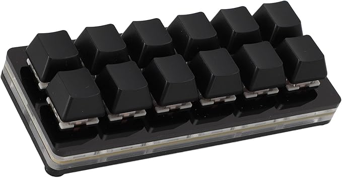 VBESTLIFE 12 Key Mechanical Gaming Keyboard, One Handed Keypad, USB C Wired OSU Keypad, Programmable Hot Swappable Keyboard for Linux, for OS X, for (Black)