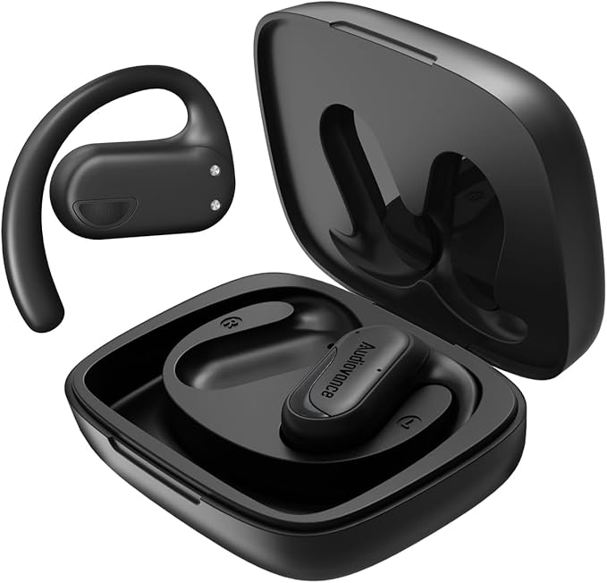 Audiovance OpenComfy CF301 Wireless Headphones for Running, Bluetooth Open Ear Headphones for Sports Gym Workout, Ultra Comfort, Superior Sound, Secure Fit, Ambient Awareness, Black