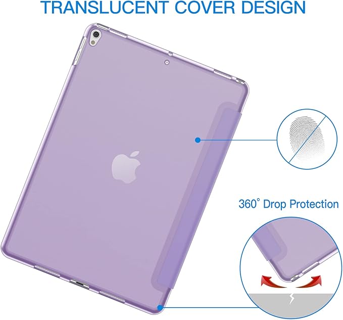 JETech Case for iPad Pro 10.5-Inch and iPad Air 3 (10.5-Inch 2019, 3rd Generation), Smart Cover Auto Wake/Sleep Cover (Light Purple)
