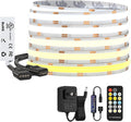 BTF-LIGHTING FCOB COB CCT 3000K-6000K Tunable White LED Strip with RF Remote,UL Listed 24V 24FT 640LEDs/m Super Bright Dimmable Tape Light for Bedroom Kitchen Under Cabinet Indoor Decor