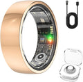 Smart Ring Health Fitness Tracker for Men Women, Step/Heart Rate/Blood Oxygen/Blood Pressure/Sleep Monitoring for iPhone & Andriod, No App Subscription (Rose Gold, #10)