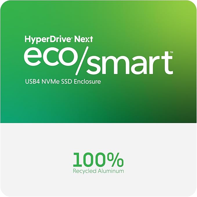Hyper HyperDrive Next Portable 40Gbps USB4 M.2 NVMe SSD Enclosure with up to 4TB for PS5, Windows 10, macOS 12.4, and Newer, Water/Dust Resistant, Fits 2230/2240/2260/2280mm