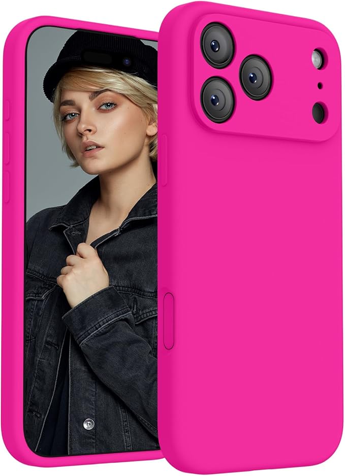 FireNova Magnetic for iPhone 17 Pro Case, Compatible with MagSafe, [Integrated Silicone Camera Control Button] [Camera Protection] Anti-Scratch Microfiber Lining Phone Case, 6.3", Hot Pink