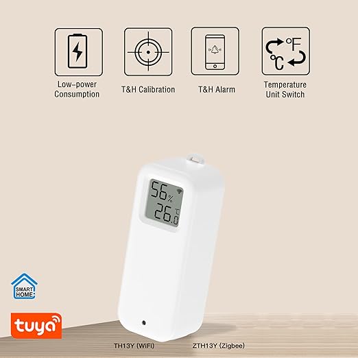 WLAN Thermometer Hygrometer Sensor, Wireless Smart Temperature and Humidity Digital Display Monitor, with Remote App Notification Alert for Home, Greenhouse(4 Pack)