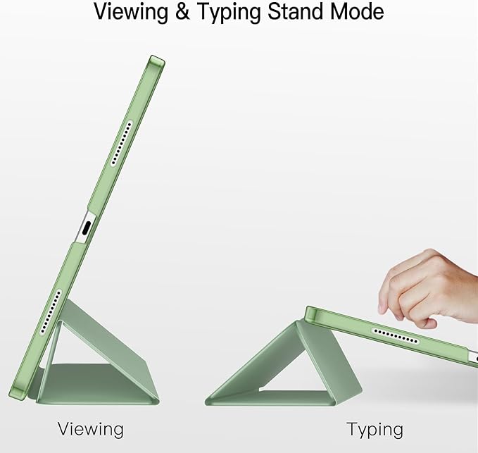 JETech Case for iPad Pro 12.9-Inch (6th/5th Generation, 2022/2021 Model), Slim Stand Hard Back Shell Smart Cover with Auto Wake/Sleep (Matcha Green)