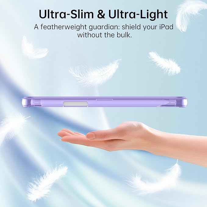 MoKo for iPad mini 7 A17 Pro Case 2024, iPad mini 6th Generation Case 8.3 Inch 2021 with Pencil Holder, Slim Light Trifold Smart Protective Cover with Hard PC Translucent Back Shell, Lilac