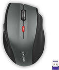 E-YOOSO Wireless Mouse for Laptop, Portable Optical Computer Mouse, 6 Buttons, Cordless 2.4GHz with USB Receiver, 5-Level 4800 DPI, 18 Months Battery Life, for PC, Chromebook (Gray & Black, USB)