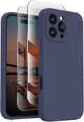 FireNova Designed for iPhone 16 Pro Max Case, Silicone Upgraded [Camera Protection] Phone Case, Soft Anti-Scratch Microfiber Lining Inside, 2024, Navy Blue