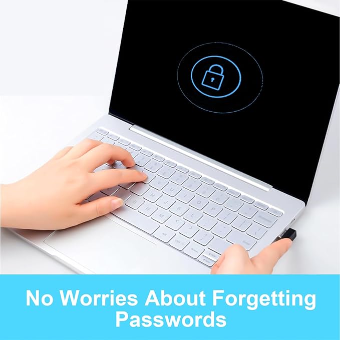 USB Fingerprint Key Reader Advanced Security Access Window Hello Fingerprint Reader for Windows10/11 Laptops Computer
